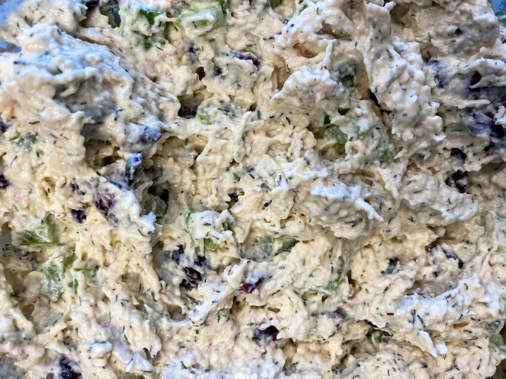 Place chicken salad in an airtight container for 4 hours or overnight.
